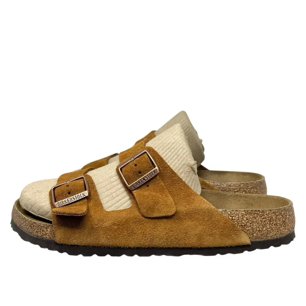 Birkenstock Arizona Mens 11 Cognac Brown Suede Leather Sandals Comfort‎ EU 44